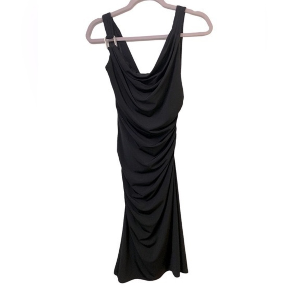 BLACK HOUSE WHITE MARKET BLK FITTED RUSHING DRESS KNEE LENGTH SZ 0 PERFECT COND